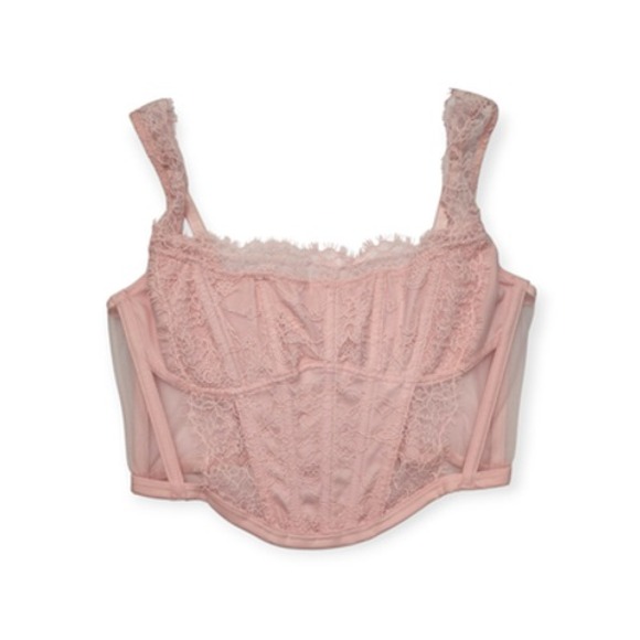 Victoria's Secret Other - Victoria's Secret Lace Corset Top M Baby Pink Feminine Romantic Festival Party